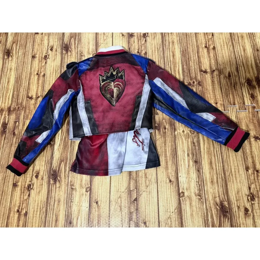 2 Pc Disney Descendants 3 Evie Faux Leather Jacket, Shirt, Skirt Costume Sz 5/6